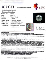 4.09 Ratti Natural White Sapphire with Govt Lab Certificate - (4551)